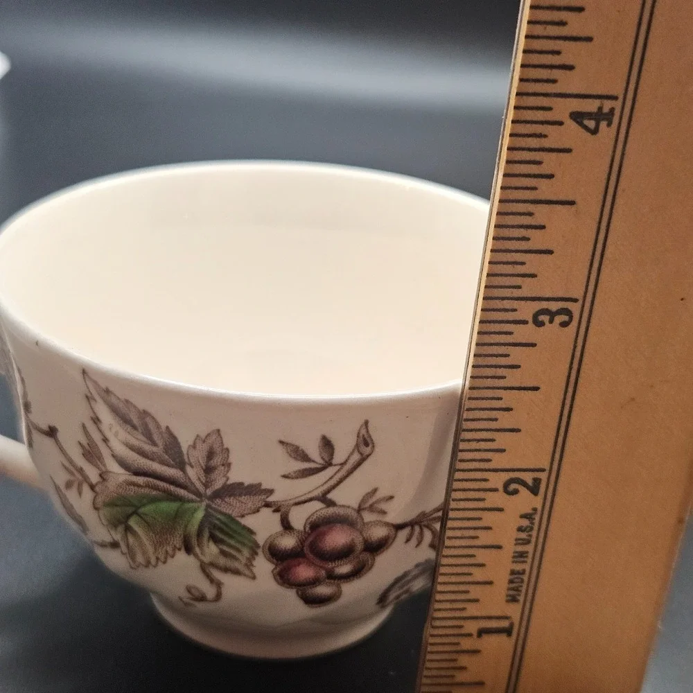 VTG Johnson Bros Harvest Time Tea Cup & Saucer Set England Brown Transferware